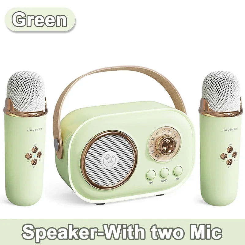 Bluetooth Speaker With 1-2 Wireless Microphone Support Karaoke TF Card FM Play HIFI Bass Handsfree Call Children's Birthday Gift - Slobuy