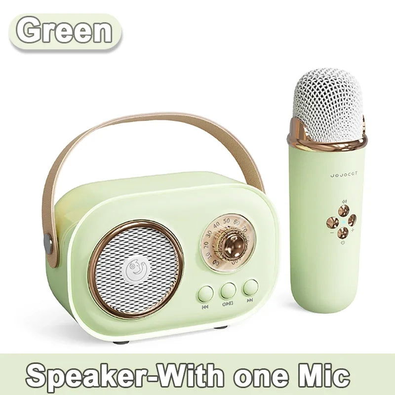 Bluetooth Speaker With 1-2 Wireless Microphone Support Karaoke TF Card FM Play HIFI Bass Handsfree Call Children's Birthday Gift - Slobuy