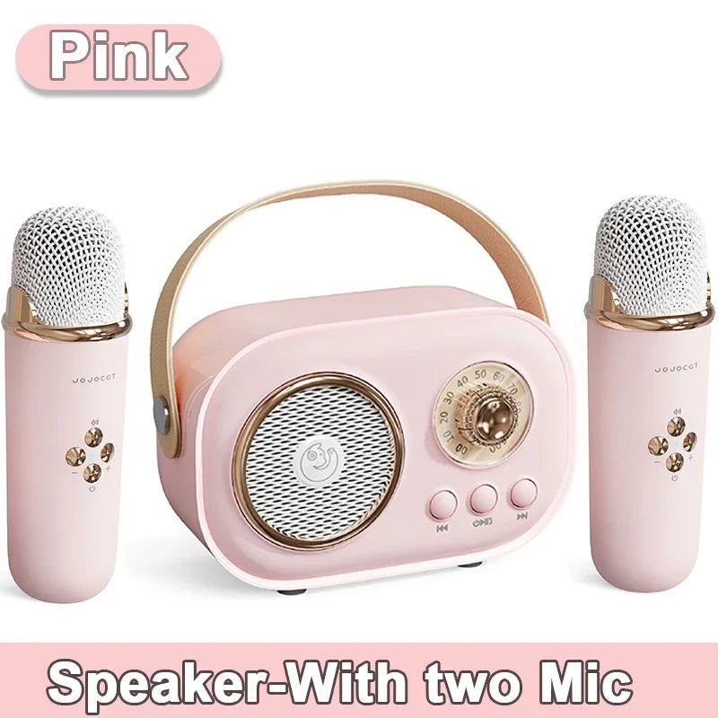 Bluetooth Speaker With 1-2 Wireless Microphone Support Karaoke TF Card FM Play HIFI Bass Handsfree Call Children's Birthday Gift - Slobuy
