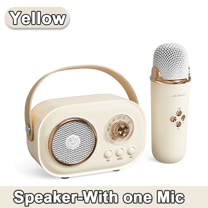 Bluetooth Speaker With 1-2 Wireless Microphone Support Karaoke TF Card FM Play HIFI Bass Handsfree Call Children's Birthday Gift - Slobuy