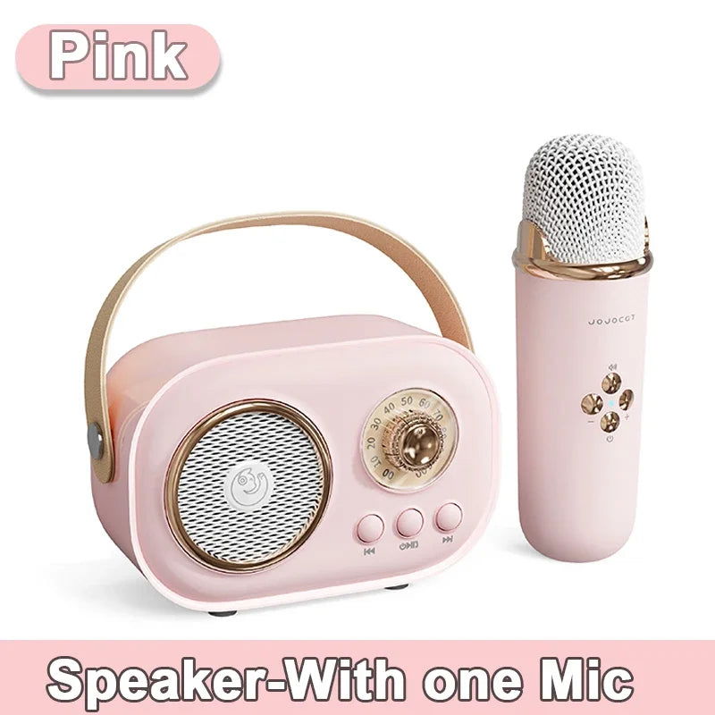 Bluetooth Speaker With 1-2 Wireless Microphone Support Karaoke TF Card FM Play HIFI Bass Handsfree Call Children's Birthday Gift - Slobuy