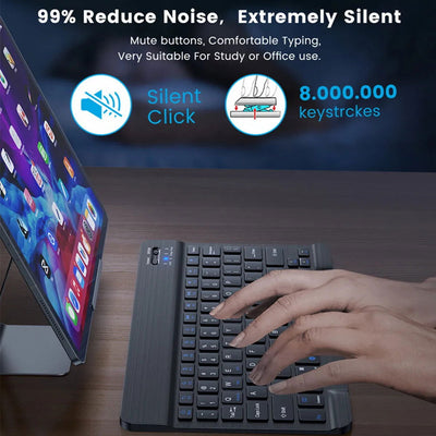 Bluetooth Wireless Keyboard Mouse For IOS Android Windows Tablet For iPad Air Mini Pro Spanish Korean Portugal Russian Keyboard - Slobuy