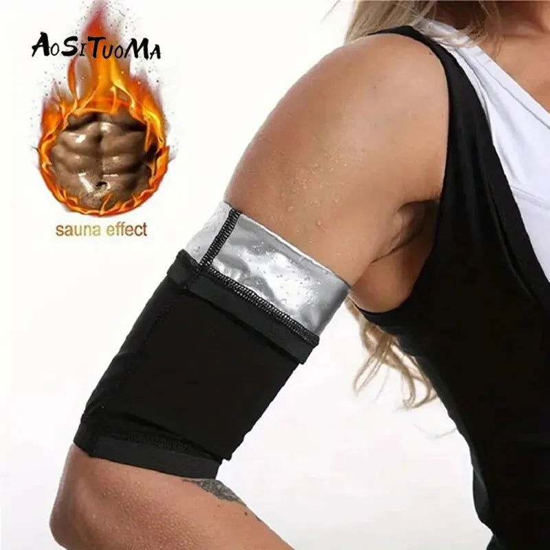 Body Sculpting Sweat Arm Sleeve Sports Fitness Protective Sleeve Dull Sweat Arm Sleeve for Women Trim Arm Band - Slobuy