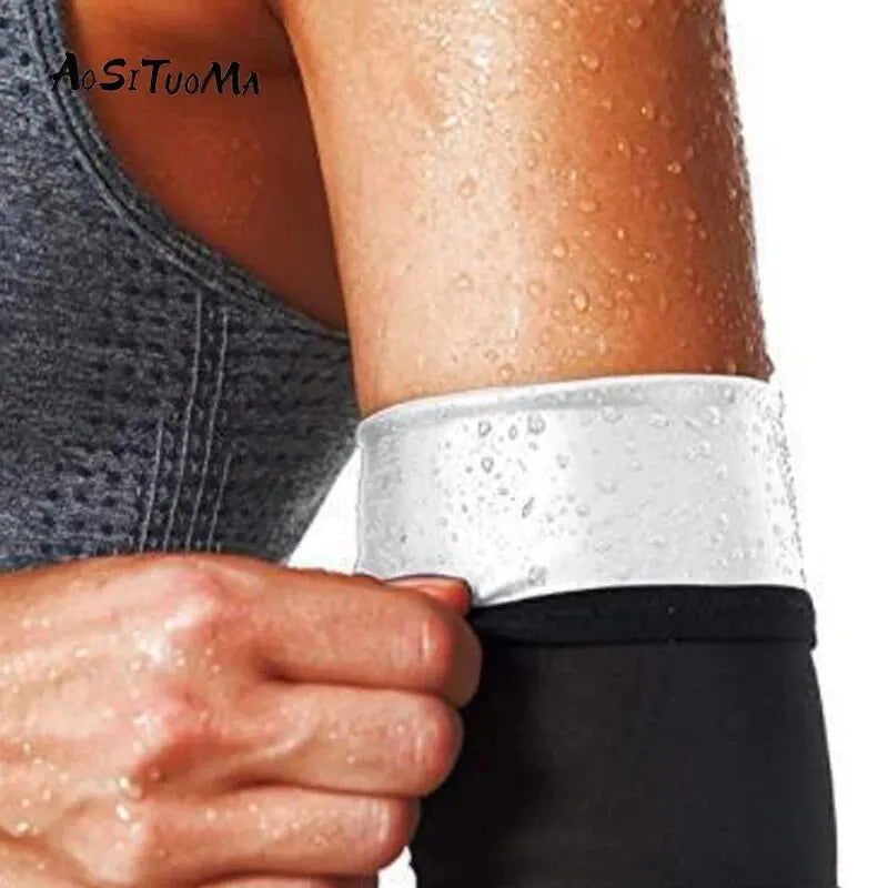 Body Sculpting Sweat Arm Sleeve Sports Fitness Protective Sleeve Dull Sweat Arm Sleeve for Women Trim Arm Band - Slobuy