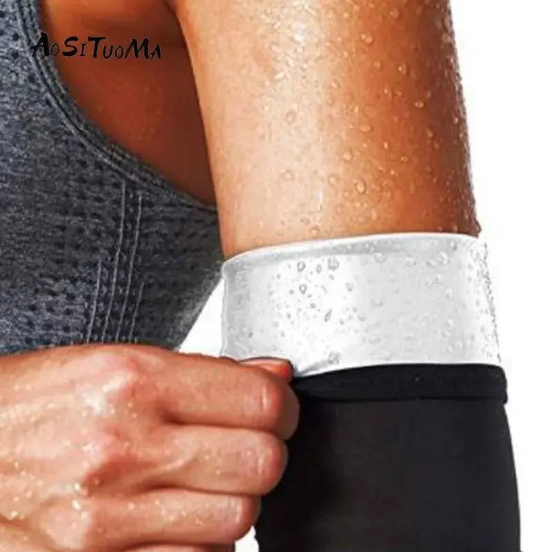 Body Sculpting Sweat Arm Sleeve Sports Fitness Protective Sleeve Dull Sweat Arm Sleeve for Women Trim Arm Band - Slobuy