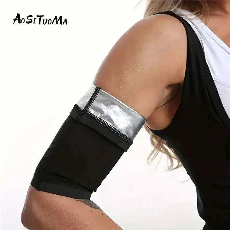 Body Sculpting Sweat Arm Sleeve Sports Fitness Protective Sleeve Dull Sweat Arm Sleeve for Women Trim Arm Band - Slobuy