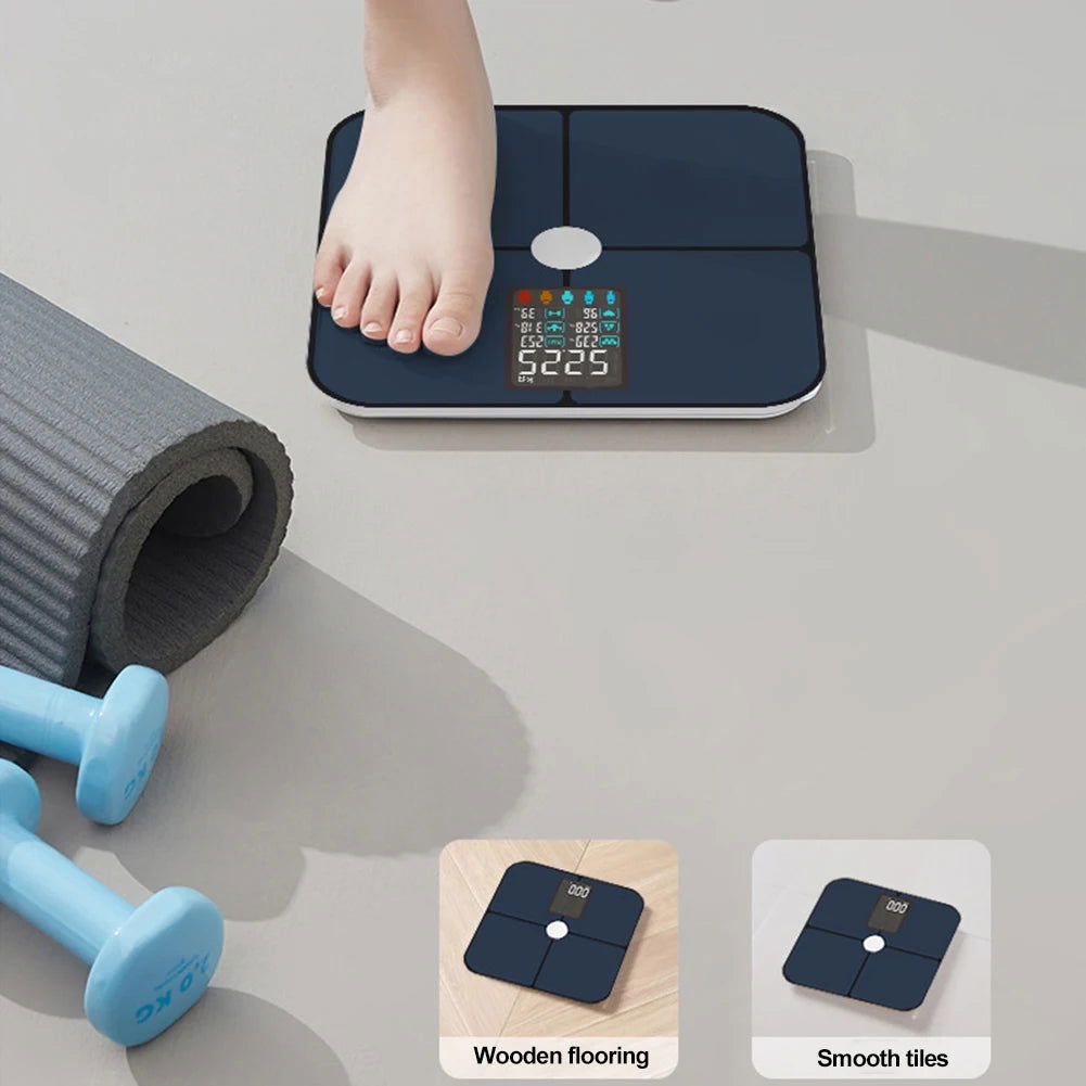 Body Weight Fat Scale 400 Lbs Digital Bathroom Scale Weighing Machine Highly Precise Bluetooth-Compatible Sync App for Men Women - Slobuy