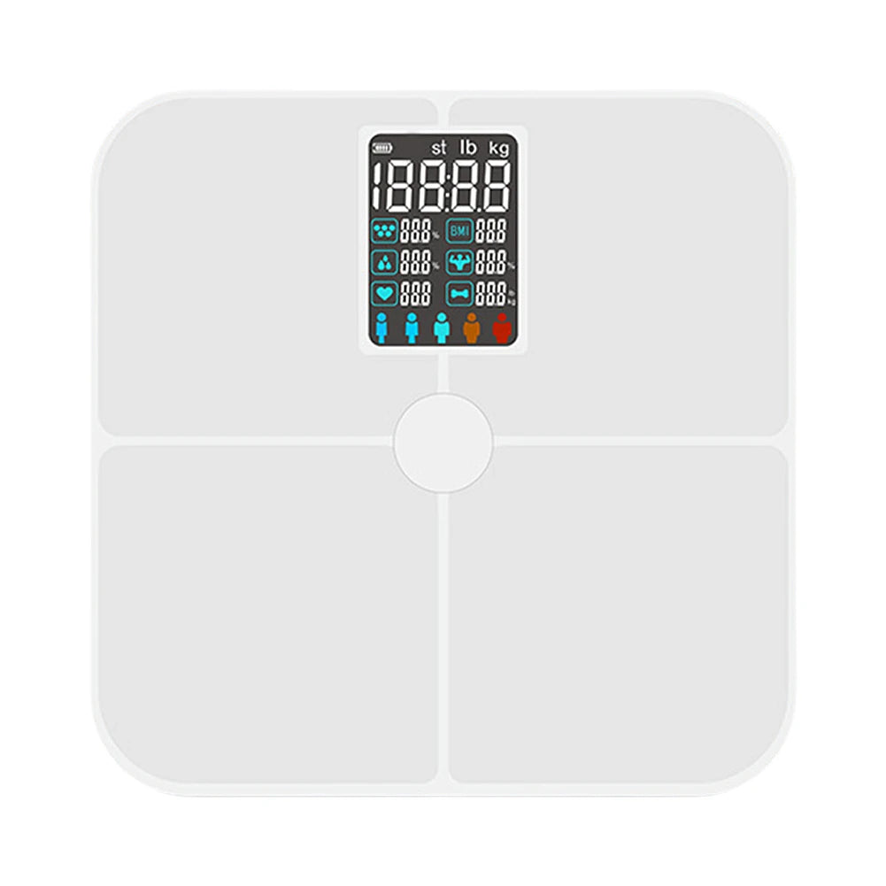 Body Weight Fat Scale 400 Lbs Digital Bathroom Scale Weighing Machine Highly Precise Bluetooth-Compatible Sync App for Men Women - Slobuy