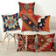 Bohemian Patterns Linen Cushions Case Multicolors Abstract Ethnic Geometry Print Decorative Pillows Case Living Room Sofa Pillow - Slobuy