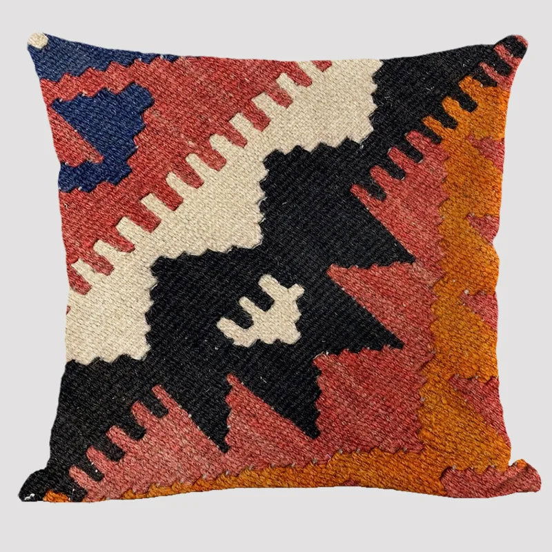 Bohemian Patterns Linen Cushions Case Multicolors Abstract Ethnic Geometry Print Decorative Pillows Case Living Room Sofa Pillow - Slobuy