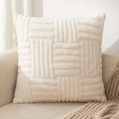 Bohemian Snowflake Velvet Throw Pillow Cover Twist Knitting Pillow Case Vintage Knitted Cushion Cover 45*45 White Home Decro - Slobuy