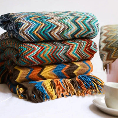 Boho Bed Plaid Blanket Geometry Aztec Baja Blankets Ethnic Sofa Cover Slipcover Decor Throw Wall Hanging Tapestry Rug Cobertor - Slobuy