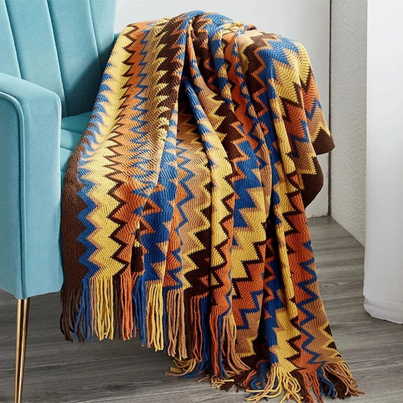 Boho Bed Plaid Blanket Geometry Aztec Baja Blankets Ethnic Sofa Cover Slipcover Decor Throw Wall Hanging Tapestry Rug Cobertor - Slobuy