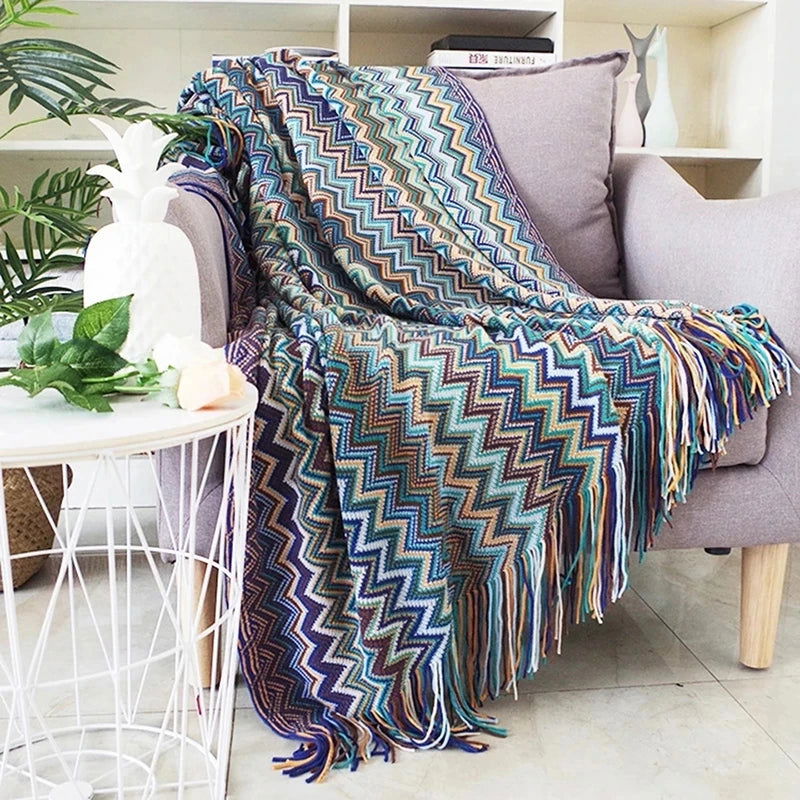 Boho Bed Plaid Blanket Geometry Aztec Baja Blankets Ethnic Sofa Cover Slipcover Decor Throw Wall Hanging Tapestry Rug Cobertor - Slobuy