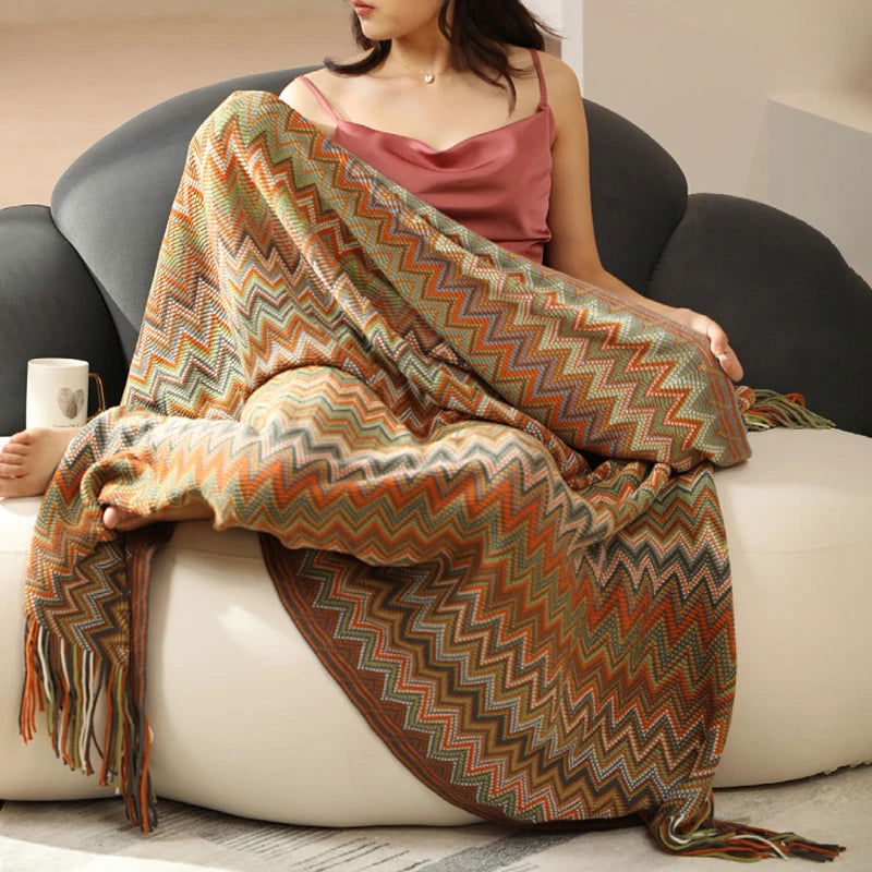 Boho Bed Plaid Blanket Geometry Aztec Baja Blankets Ethnic Sofa Cover Slipcover Decor Throw Wall Hanging Tapestry Rug Cobertor - Slobuy