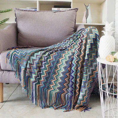 Boho Bed Plaid Blanket Geometry Aztec Baja Blankets Ethnic Sofa Cover Slipcover Decor Throw Wall Hanging Tapestry Rug Cobertor - Slobuy