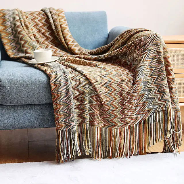 Boho Bed Plaid Blanket Geometry Aztec Baja Blankets Ethnic Sofa Cover Slipcover Decor Throw Wall Hanging Tapestry Rug Cobertor - Slobuy