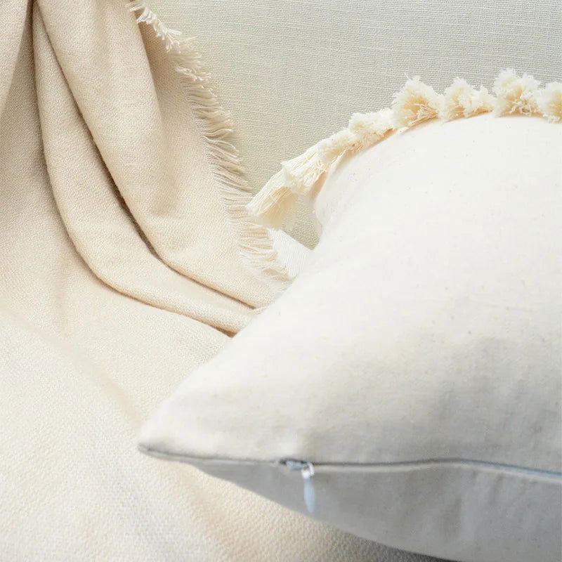 Boho Decorative Throw Pillow Covers With Tassel For Couch Bed Sofa Morocos Lumbar Tufted Pillowcase 45X45 Home Decor Cojines - Slobuy