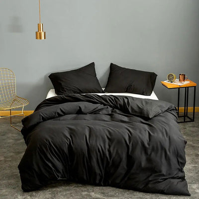 Bonenjoy Duvet Cover Queen Size Black Color Bedclothes Comforter Cover King edredom Microfiber Quilt Cover(pillowcase need order - Slobuy