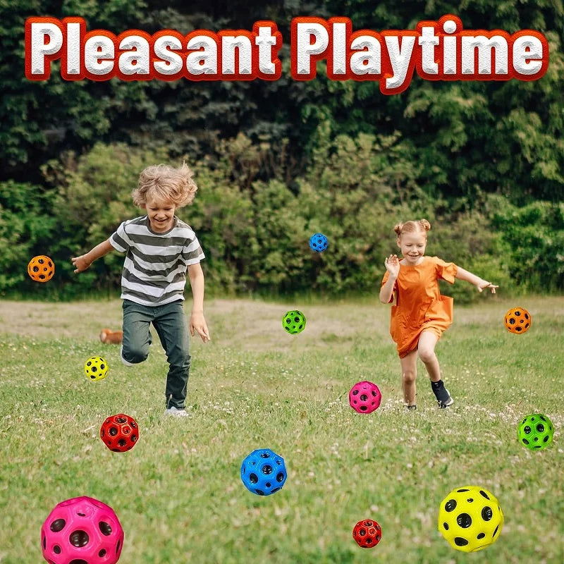 Bouncy Balls Rubber High Bouncing Balls for Kids Sensory Fidget Toys Stress Relief Hole Ball Sports Training Ball Outdoor Games - Slobuy