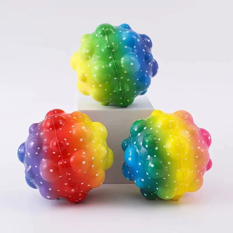 Bouncy Balls Rubber High Bouncing Balls for Kids Sensory Fidget Toys Stress Relief Hole Ball Sports Training Ball Outdoor Games - Slobuy