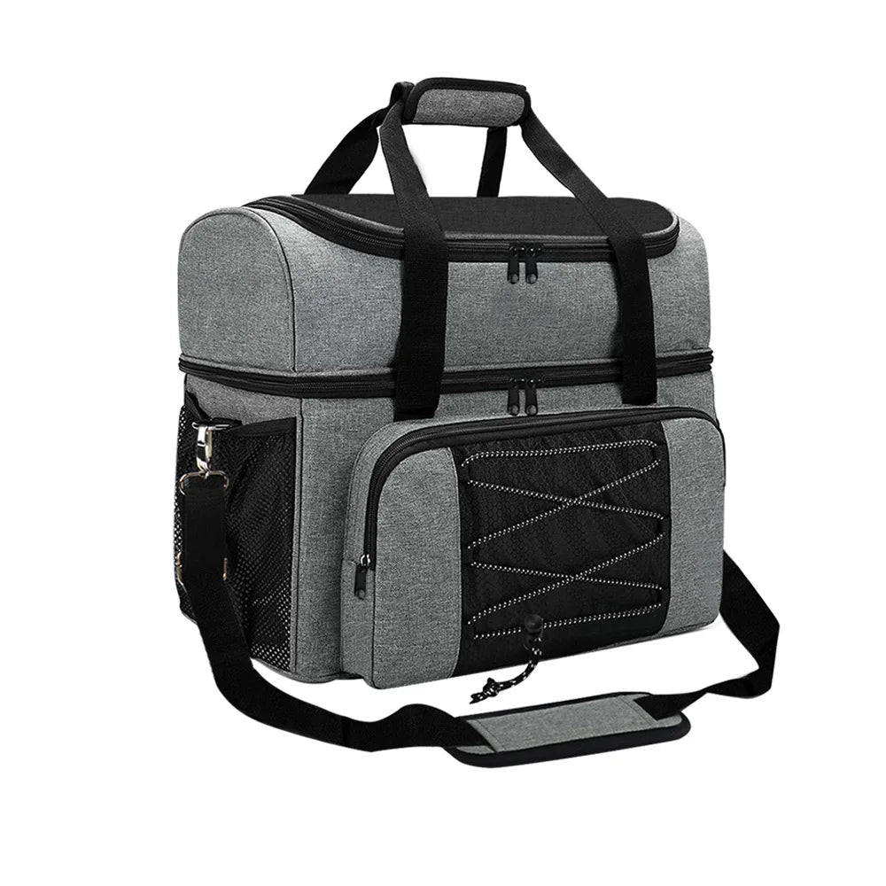 Bowling Bag for 2 Balls Portable Bowling Tote Bag with Padded Ball Holder for Double Ball and Pair of Bowling Shoes up to Mens 1 - Slobuy