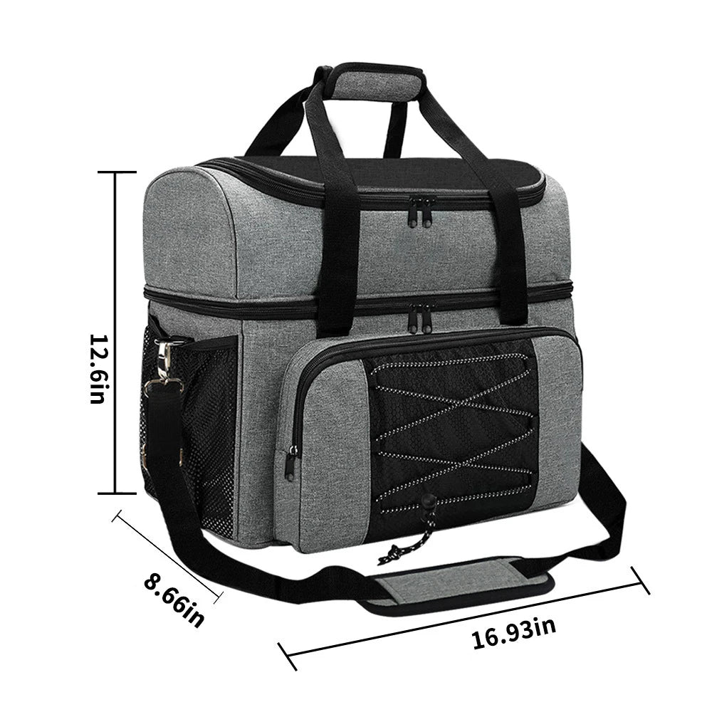 Bowling Bag for 2 Balls Portable Bowling Tote Bag with Padded Ball Holder for Double Ball and Pair of Bowling Shoes up to Mens 1 - Slobuy