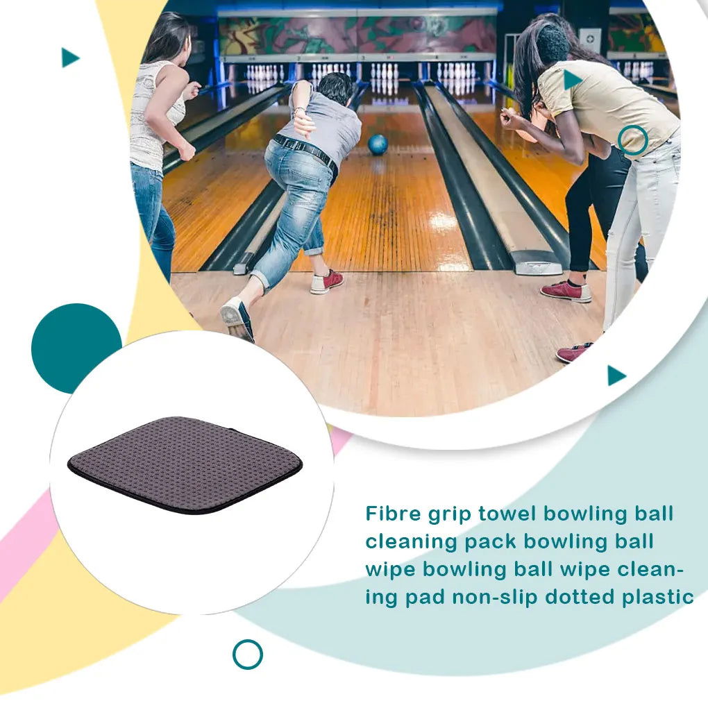 Bowling Ball Towel Nonslip Polyester Cleaning Pad Washable Dust Debris Remover Polisher Pads Equipment for 20x25cm - Slobuy