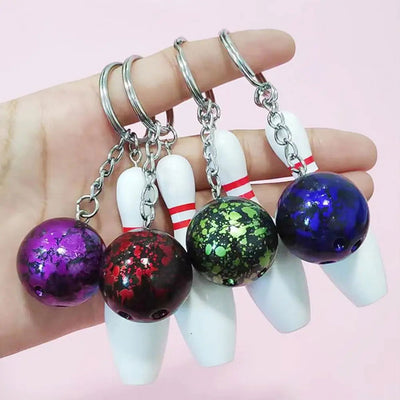 Bowling Key Chain Ball Shape Key Ring Holder Keychain Sport Lovers Handbag Car Key Pendant Sports Keychain Bowling Key Holder - Slobuy