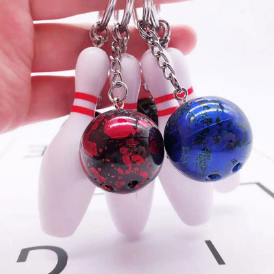 Bowling Key Chain Ball Shape Key Ring Holder Keychain Sport Lovers Handbag Car Key Pendant Sports Keychain Bowling Key Holder - Slobuy
