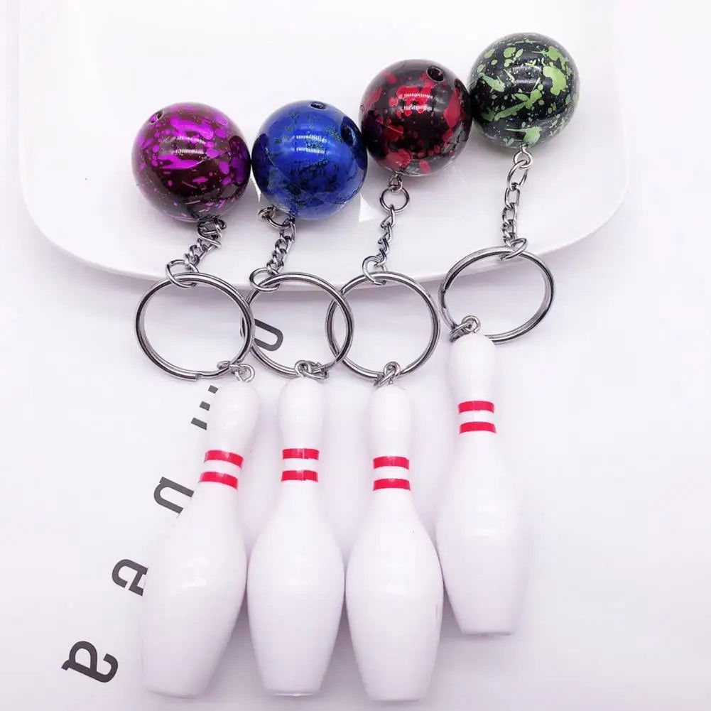 Bowling Key Chain Ball Shape Key Ring Holder Keychain Sport Lovers Handbag Car Key Pendant Sports Keychain Bowling Key Holder - Slobuy
