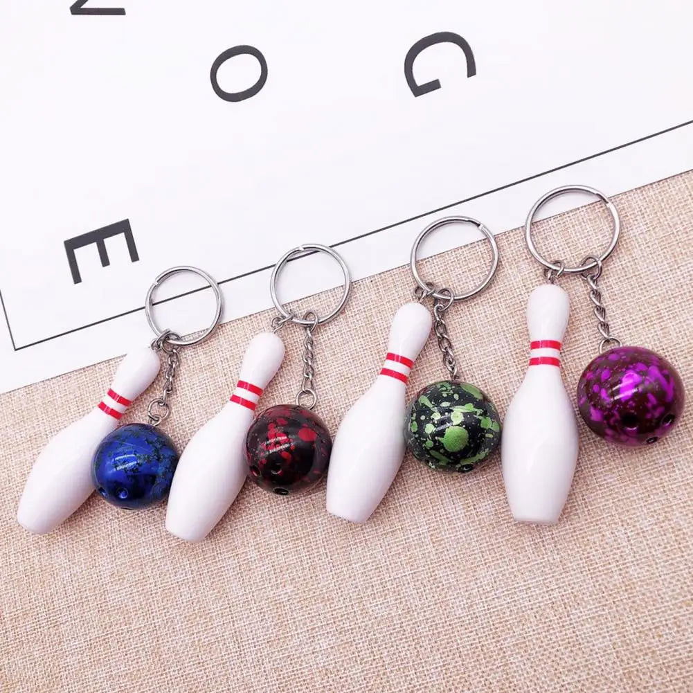 Bowling Key Chain Ball Shape Key Ring Holder Keychain Sport Lovers Handbag Car Key Pendant Sports Keychain Bowling Key Holder - Slobuy