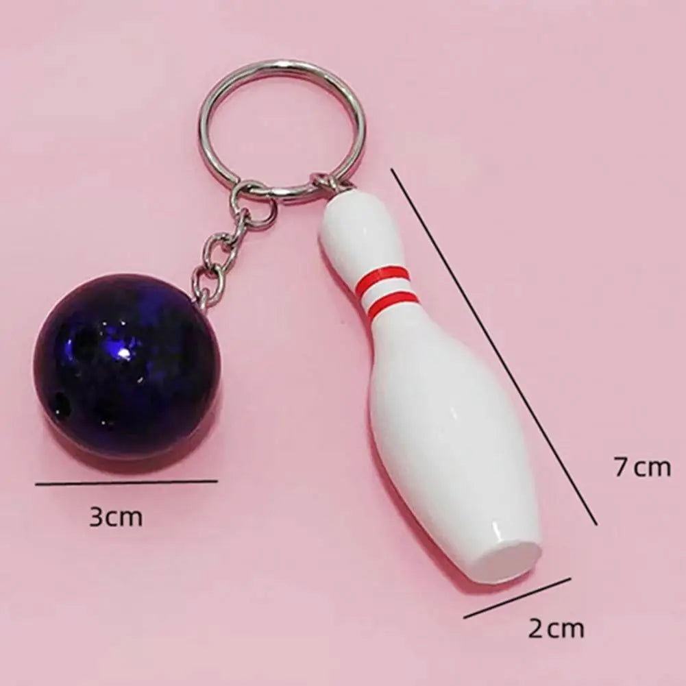 Bowling Key Chain Ball Shape Key Ring Holder Keychain Sport Lovers Handbag Car Key Pendant Sports Keychain Bowling Key Holder - Slobuy