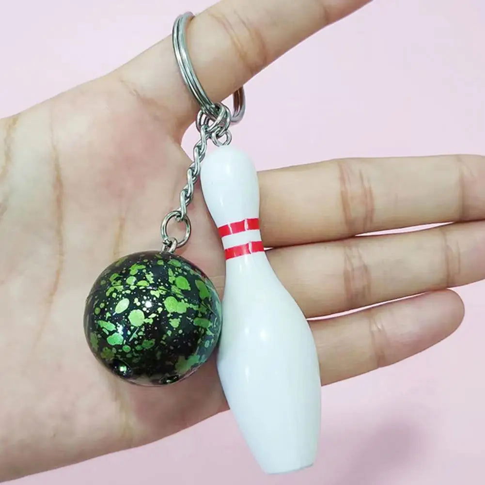 Bowling Key Chain Ball Shape Key Ring Holder Keychain Sport Lovers Handbag Car Key Pendant Sports Keychain Bowling Key Holder - Slobuy