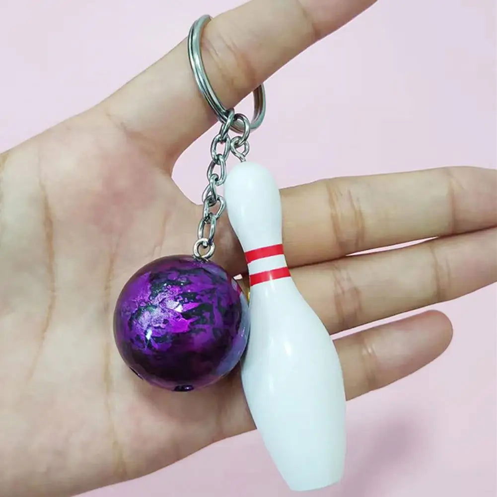 Bowling Key Chain Ball Shape Key Ring Holder Keychain Sport Lovers Handbag Car Key Pendant Sports Keychain Bowling Key Holder - Slobuy
