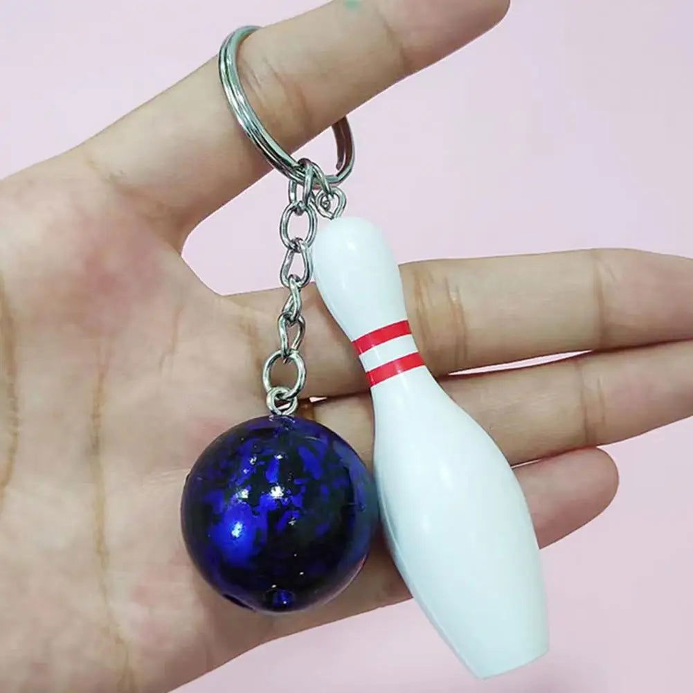 Bowling Key Chain Ball Shape Key Ring Holder Keychain Sport Lovers Handbag Car Key Pendant Sports Keychain Bowling Key Holder - Slobuy