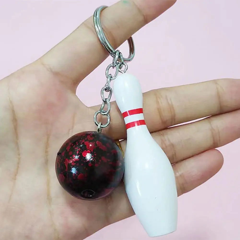 Bowling Key Chain Ball Shape Key Ring Holder Keychain Sport Lovers Handbag Car Key Pendant Sports Keychain Bowling Key Holder - Slobuy