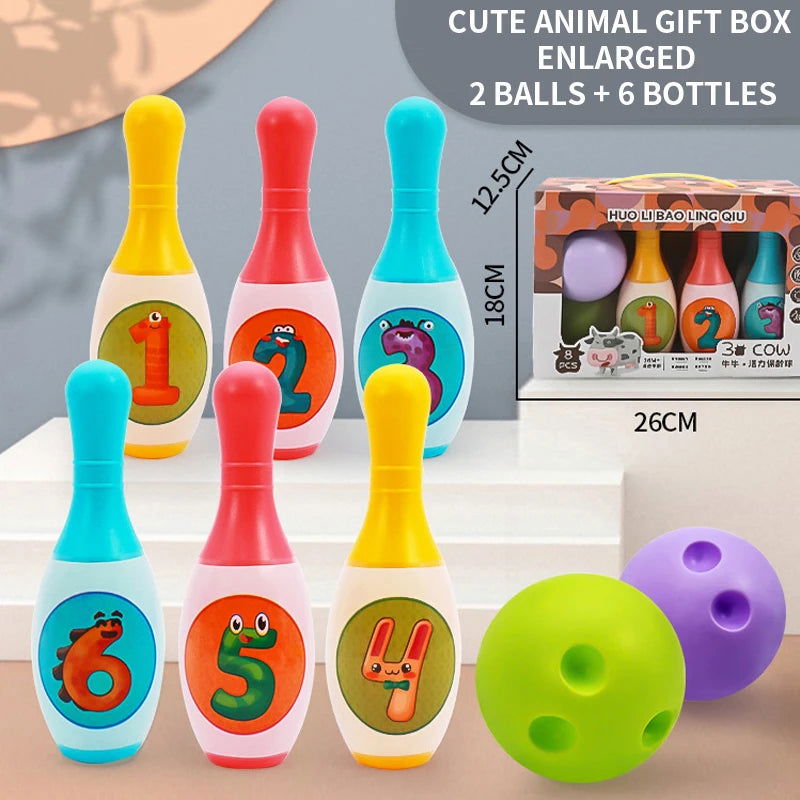 Bowling Set Education Toys For Kids Toddlers Animal Number Learning  Indoor Outdoor Sports Games Toys for Kids Baby Gift - Slobuy