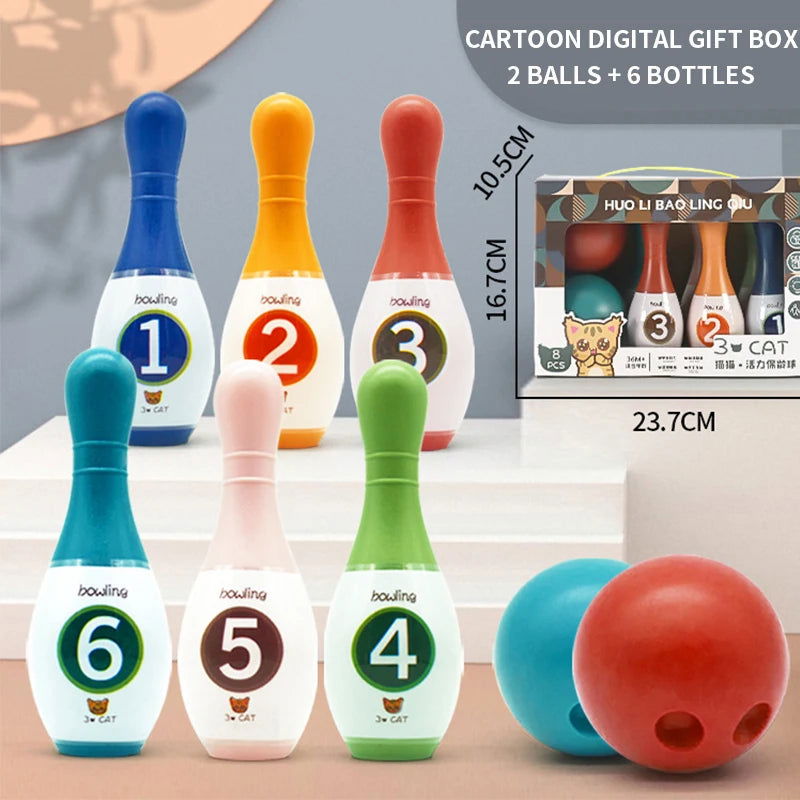 Bowling Set Education Toys For Kids Toddlers Animal Number Learning  Indoor Outdoor Sports Games Toys for Kids Baby Gift - Slobuy