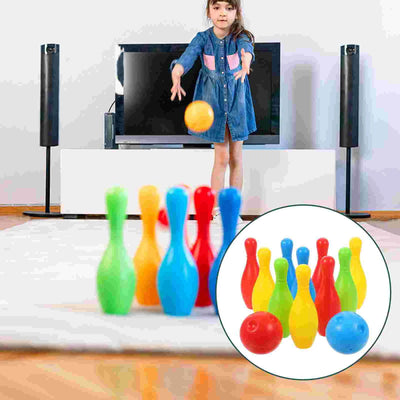 Bowling Set Toys Includes and Balls Indoor and Outdoor Bowling Game for Kids Presents, Family Gathering - Slobuy