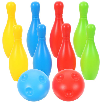 Bowling Set Toys Includes and Balls Indoor and Outdoor Bowling Game for Kids Presents, Family Gathering - Slobuy
