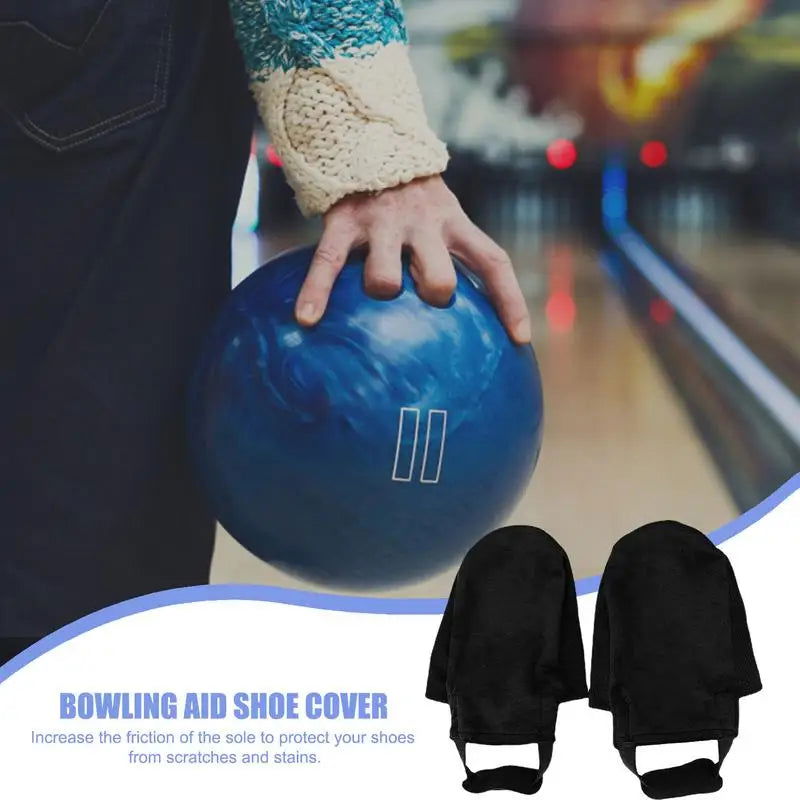 Bowling Shoe Cover Non-Woven Fabric Bowling Shoe Equipment Cover With Elastic Cord Black Bowling Shoe Equipment Slipper Cover - Slobuy