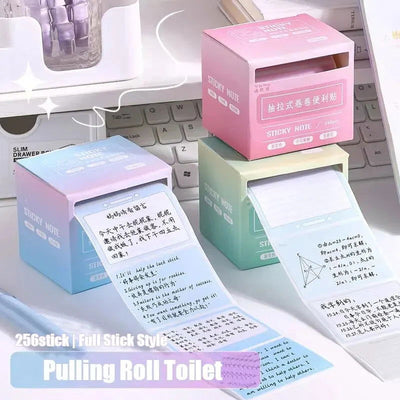 256pcs/Box Pull-out Sticky Notes Fully Adhesive Tearable Sticky Notes Stickers 8 Formats Ideal for Office Student and Home Use! - Slobuy