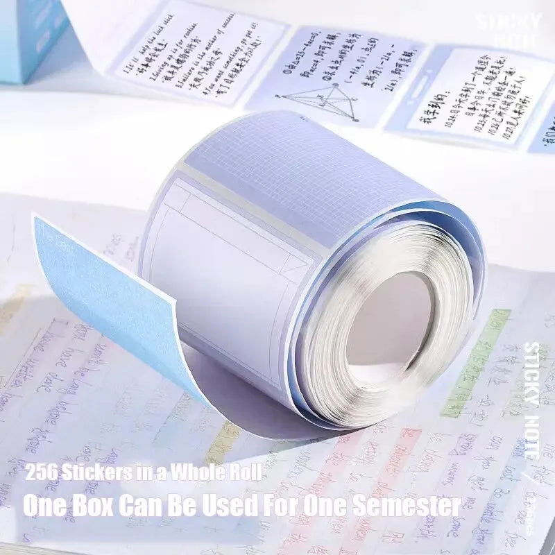 256pcs/Box Pull-out Sticky Notes Fully Adhesive Tearable Sticky Notes Stickers 8 Formats Ideal for Office Student and Home Use! - Slobuy