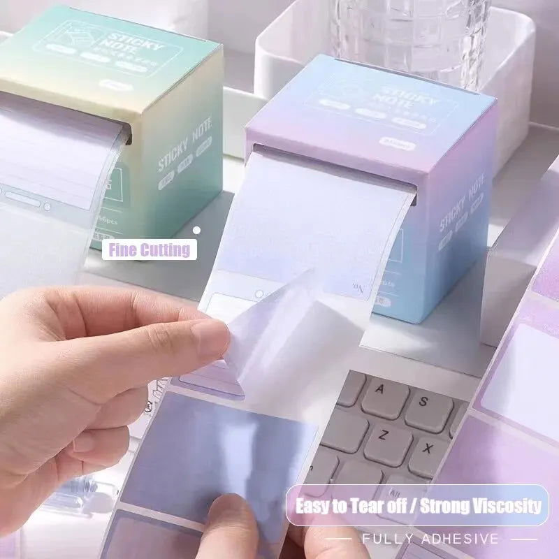 256pcs/Box Pull-out Sticky Notes Fully Adhesive Tearable Sticky Notes Stickers 8 Formats Ideal for Office Student and Home Use! - Slobuy