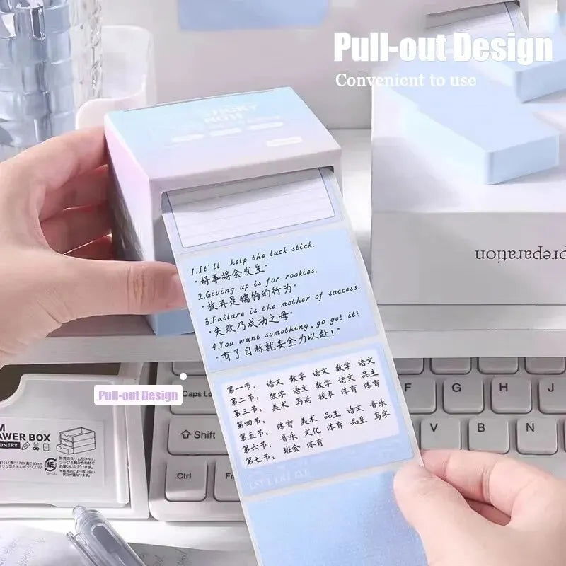 256pcs/Box Pull-out Sticky Notes Fully Adhesive Tearable Sticky Notes Stickers 8 Formats Ideal for Office Student and Home Use! - Slobuy