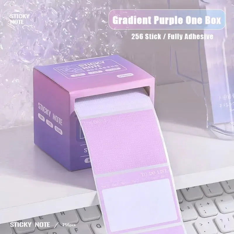 256pcs/Box Pull-out Sticky Notes Fully Adhesive Tearable Sticky Notes Stickers 8 Formats Ideal for Office Student and Home Use! - Slobuy