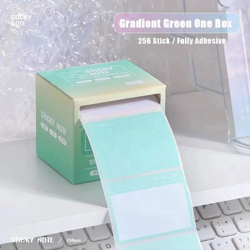 256pcs/Box Pull-out Sticky Notes Fully Adhesive Tearable Sticky Notes Stickers 8 Formats Ideal for Office Student and Home Use! - Slobuy