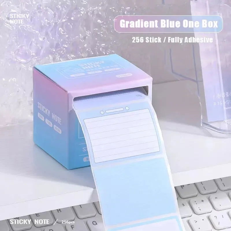 256pcs/Box Pull-out Sticky Notes Fully Adhesive Tearable Sticky Notes Stickers 8 Formats Ideal for Office Student and Home Use! - Slobuy