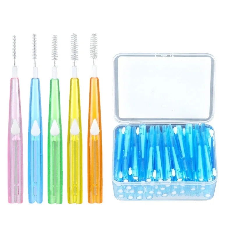 30Pcs/Box Toothpick Dental Interdental Brush 0.6-1.5Mm Cleaning Between Teeth Oral Care Orthodontic I Shape Tooth Floss - Slobuy